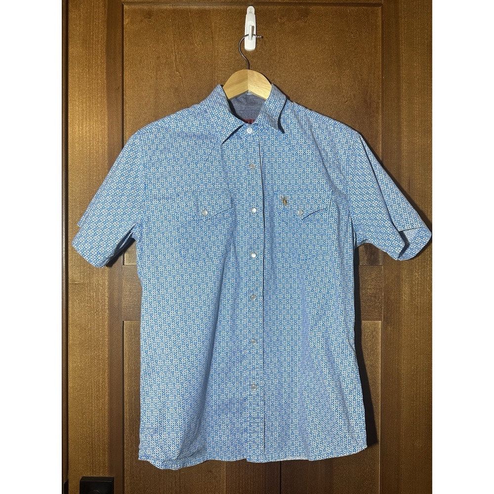 Rodeo Clothing Co Mens Geometric Western Pearl Snap Shirt Cotton